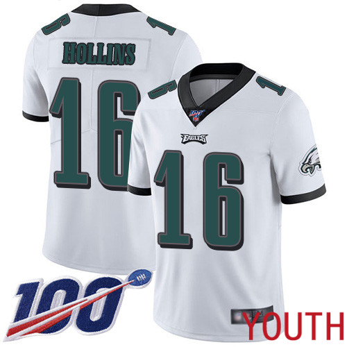 Youth Philadelphia Eagles #16 Mack Hollins White Vapor Untouchable NFL Jersey Limited Player Season
